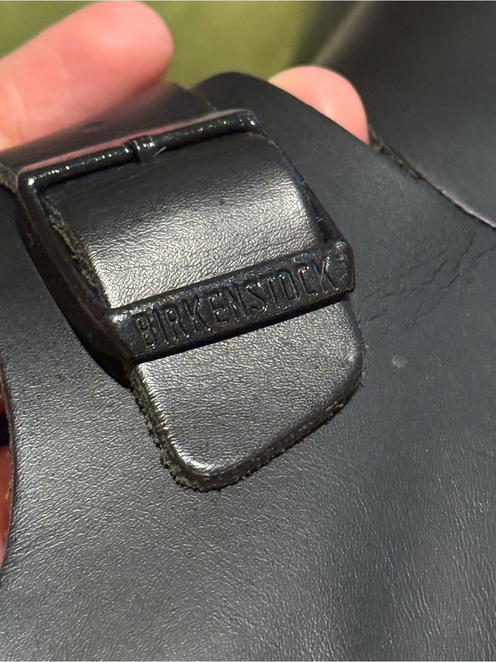 London Oiled Leather Birkenstock Black closed toe Slip-On Buckle Shoes - Picture 9 of 10
